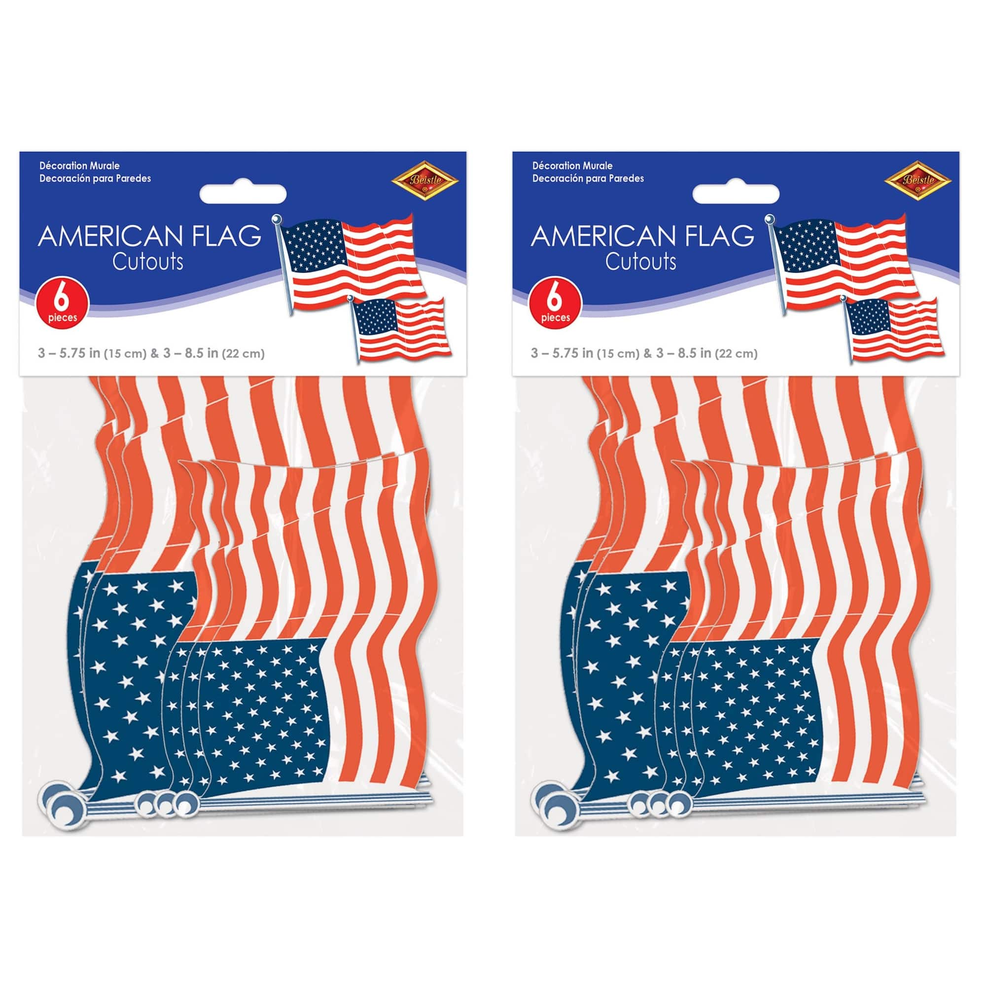 Beistle American Flag Cutouts, 12ct.